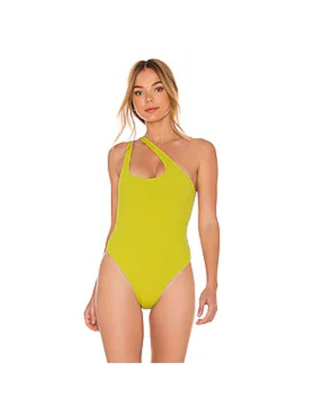 L*Space Phoebe One-Shoulder One-Piece Swimsuit Lime Green Size 6 NWT